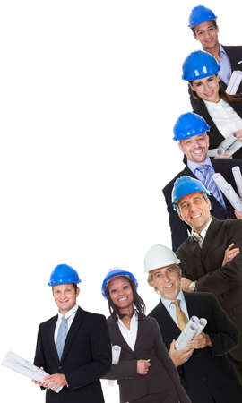 Group of architects. Isolated on white background