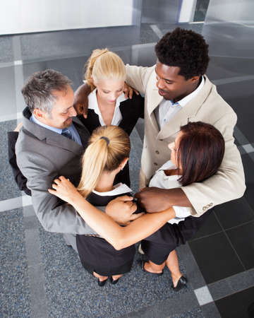 Group Happy Business People Making Huddle On The Officeの写真素材