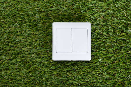 Directly above shot of switch on grassの写真素材