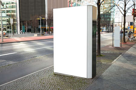 Photo Of Blank Vertical Billboard On Streetの写真素材
