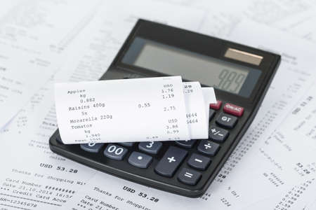 Photo Of Calculator On Generic Receipts With Costs