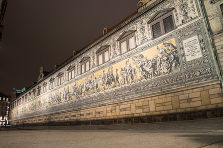 The Famous Furstenzug Giant Mural In Dresden; Germanyのeditorial素材