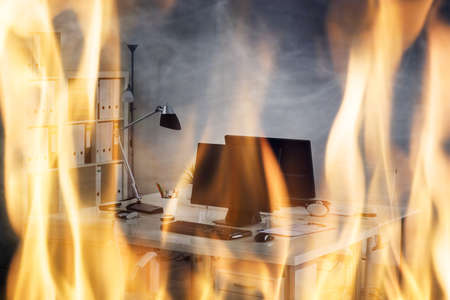 Office Fire Burningの写真素材
