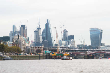 Office Construction In London City And Thames Riverの写真素材
