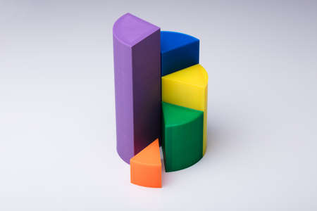 Photo Of 3d Pie Chart On White Backgroundの写真素材