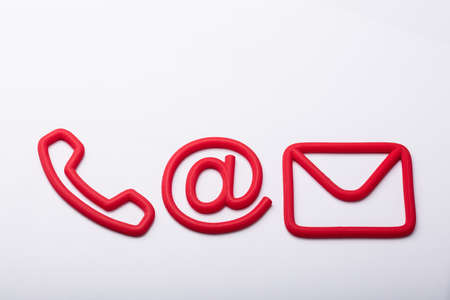 Contact Us Icons Showing Various Communication Optionsの写真素材