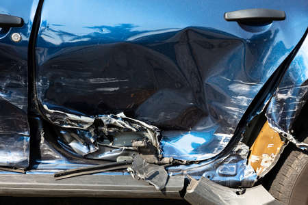 Close-up Of A Car Damaged By Accident
