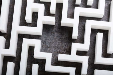 An Elevated View Of Abstract White Labyrinthの写真素材