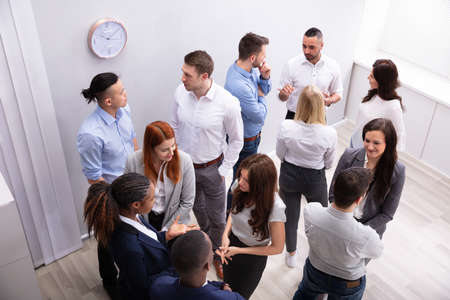 Professional Diverse Businesspeople Discussing With Each Other In Corporate Officeの写真素材