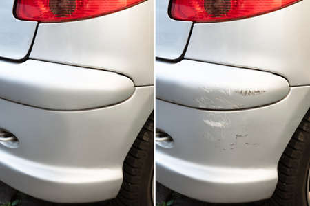 Photo of car dent repair before and afterの写真素材
