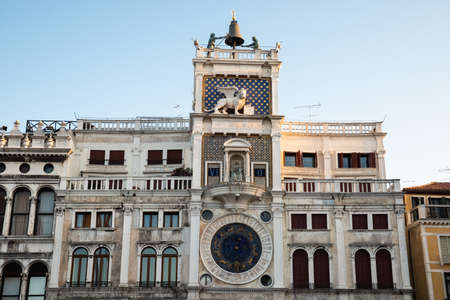 Clock Tower (Torre dell Orologio) At San Marco Square In Venice, Italyの写真素材