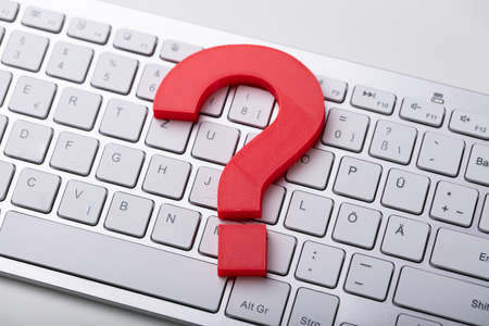 Photo Of Red Question Mark On Computer Keyboardの写真素材