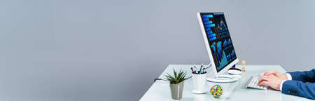 Business Analyst Man Working On Computer In The Office