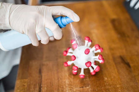 Cleaning Kitchen With Sanitizing Wipes Against Coronavirus