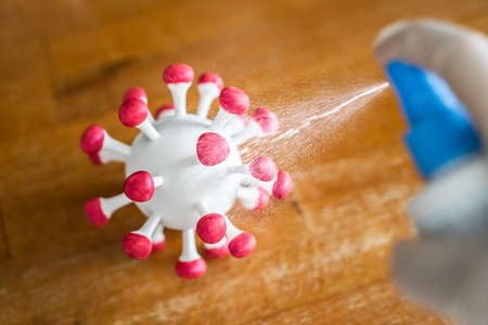 Cleaning Kitchen With Sanitizing Wipes Against Coronavirus