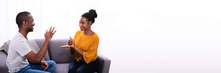 American African Sign Language. Deaf People Communicatingの写真素材