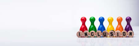 Inclusive Leadership. Diverse Color Pawns. Business Inclusionの写真素材