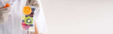 IV Drip Vitamin Infusion Therapy Saline Bagの写真素材