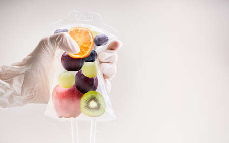 IV Drip Vitamin Infusion Therapy Saline Bagの写真素材