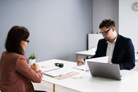 Job Interview. Business Manager Talking To Recruiter In Meeting