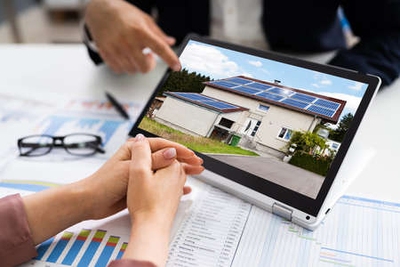 Real Estate Property Or House On Laptop Screen