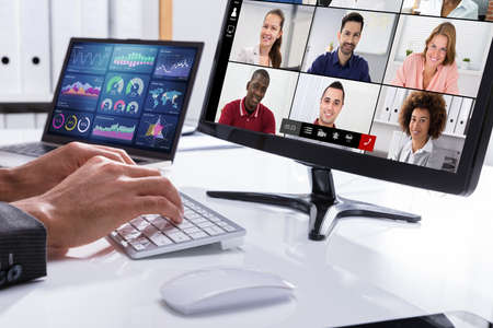 Online Video Conference Call. Remote Webinar Meeting