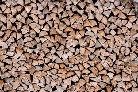 Firewood For Fireplace Wooden Lumber Stack Background