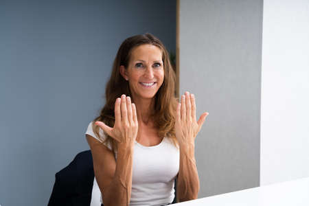 Adult Learning Sign Language For Deaf Disabled