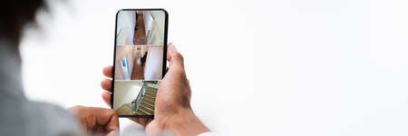 CCTV Security System Footage On Smart Phone