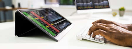 Stock Market Exchange Trading On Tablet Online