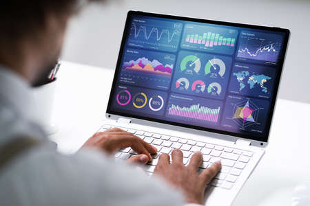 African American Business Man Using Data Analytics