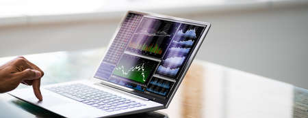 African American Business Man Trading On Stock Exchangeの写真素材