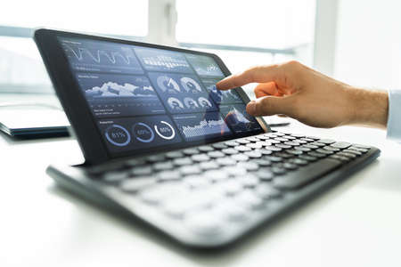 Business Analyst Growth Graph On Tablet Computer