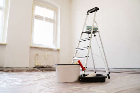 House Wall Paint Inside. Maintenance Painting Serviceの写真素材