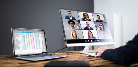 Online Video Conference Interview Meeting. Conferencing Webinar