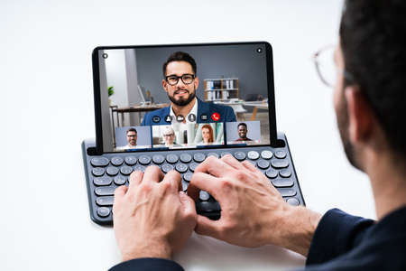 Online Interview Video Conference Call Or Business Webinar