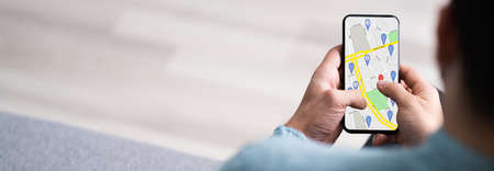 Mobile GPS Location Map On Phone. Cellphone Navigator