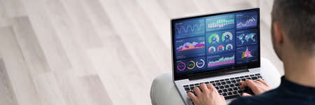 Predictive Business KPI Data Technology Dashboard On Laptop