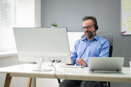 Video Conference Online Interview Business Call Or Chatの写真素材