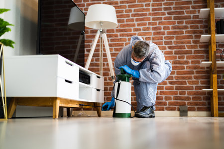 Pest Control Exterminator Services Spraying Termite Insecticideの写真素材