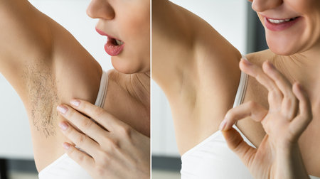 Laser Electrolysis IPL Hair Removal Before And Afterの写真素材