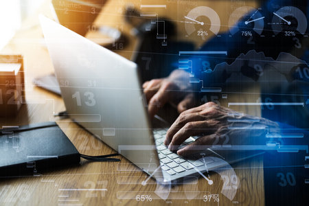 Gantt Time Sheet Agenda Planning Using Laptopの写真素材