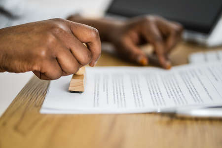 African American Notary Contract Stamp Or Certificateの写真素材