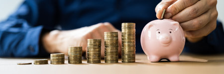 Saving Money And Budgeting Using Piggybank Concept