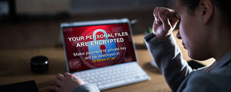 Ransomware Malware Breach. Hacked Computer. Ransom Attack