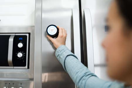Hand Turning Smart Digital Heat Control Temperature Thermostatの写真素材