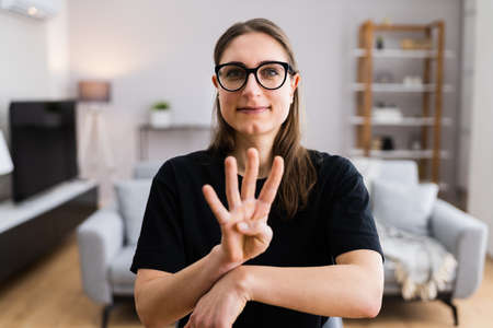 Learning Sign Language. Hearing Disability Talking Using Handsの写真素材