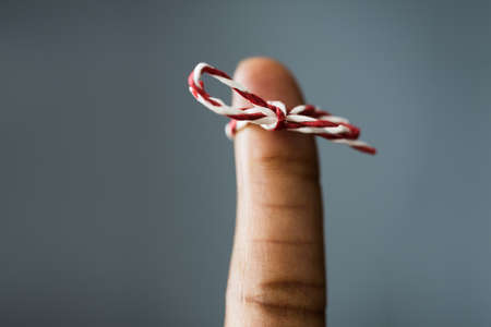 African American Woman With Memory Ribbon. Don't forget. Mind Helpの写真素材