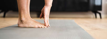 Woman Doing Fitness Stretching Test. Tight Hamstringsの写真素材