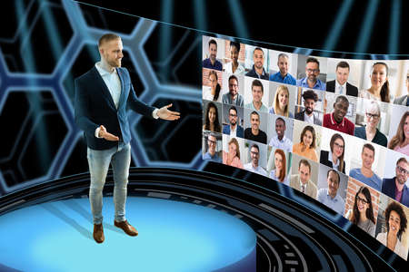 Virtual Event Conference Or Convention. Online Speaker Seminar